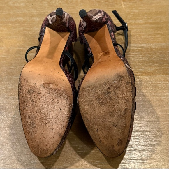 Stuart Weitzman Heritage Vino Serpentex‎ Platform Snakeskin Print Heel Sz 7.5 - Picture 9 of 11